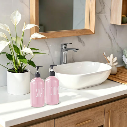 Glass Soap Dispenser Set 2 Pack,16 Oz Dish Soap Dispenser for Kitchen Sink,Lemon Kitchen Decor and Accessories,Yellow Decorations and Kitchen Utensils for Kitchen