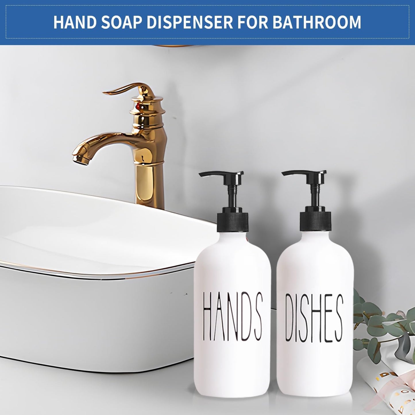 Glass Soap Dispenser Set 2 Pack,16 Oz Dish Soap Dispenser for Kitchen Sink,Lemon Kitchen Decor and Accessories,Yellow Decorations and Kitchen Utensils for Kitchen