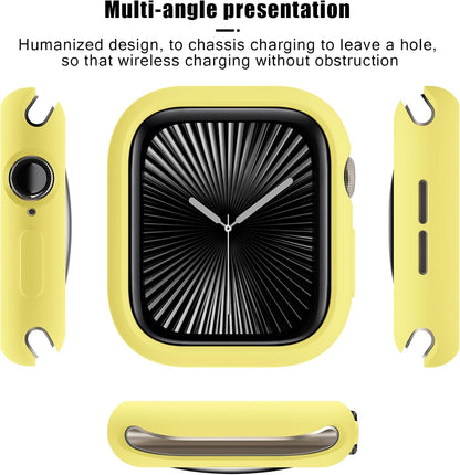 Soft Candy Colors Case for Apple Watch Series 10 42MM, Ultra Thin TPU Shockproof Smart Watch Cases Bumper Cover for iWatch Series [No Screen] Yellow