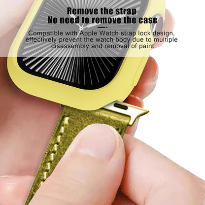 Soft Candy Colors Case for Apple Watch Series 10 42MM, Ultra Thin TPU Shockproof Smart Watch Cases Bumper Cover for iWatch Series [No Screen] Yellow