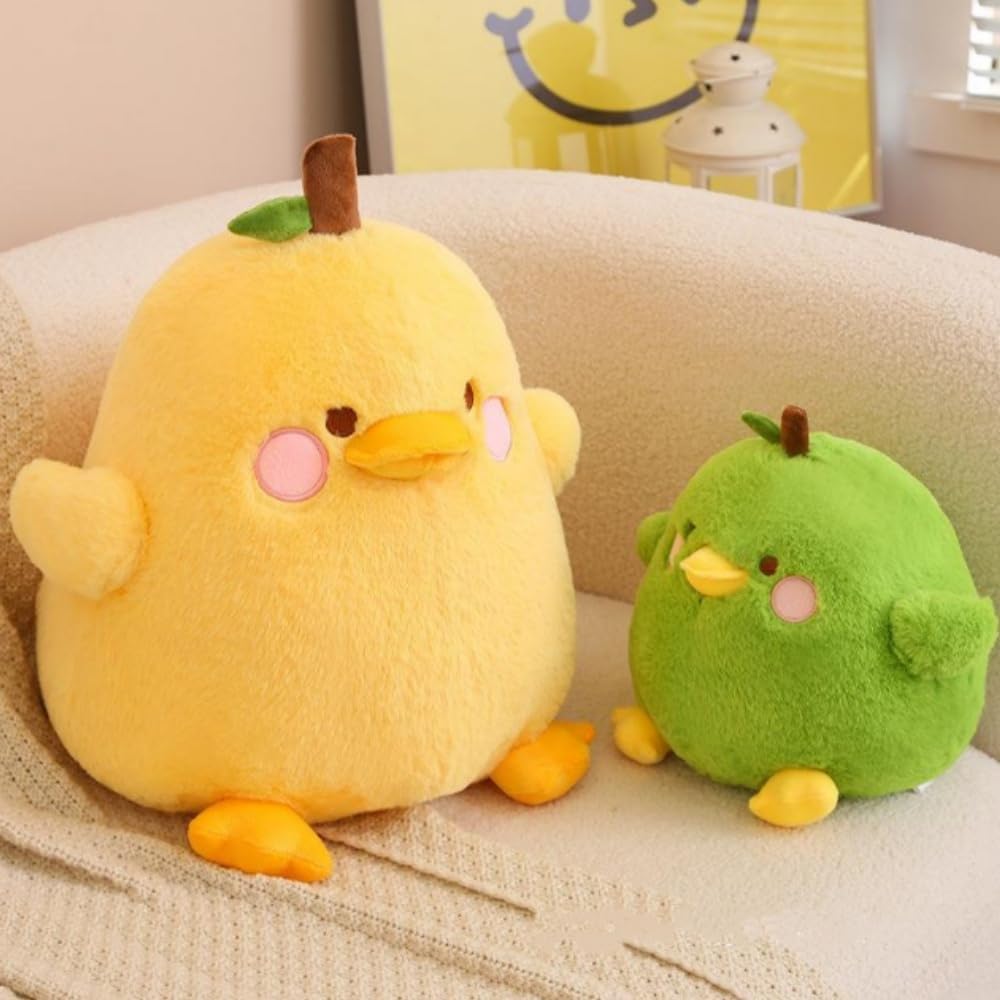 8" /20cm Plush Yellow Duck Soft Stuffed Animal Toy,Cute Fruit Pear Duck Plush Pillow Duck Stuffed Animal Toy for Kids for Boys Girls Birthday Gift Party Sofa Decoration (Yellow)
