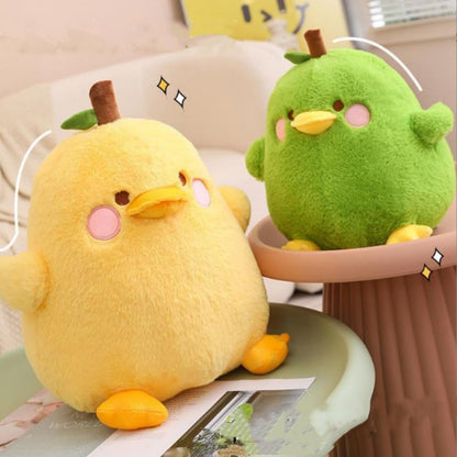 8" /20cm Plush Yellow Duck Soft Stuffed Animal Toy,Cute Fruit Pear Duck Plush Pillow Duck Stuffed Animal Toy for Kids for Boys Girls Birthday Gift Party Sofa Decoration (Yellow)