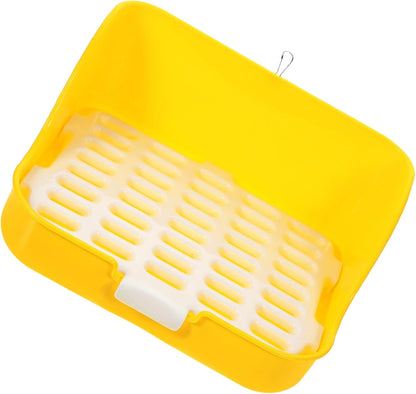 Litter Box for Small Pets Pet Toilet Mesh Design Easy Rounded Edges for Guinea Pigs Ferrets and More Indoor Use Yellow