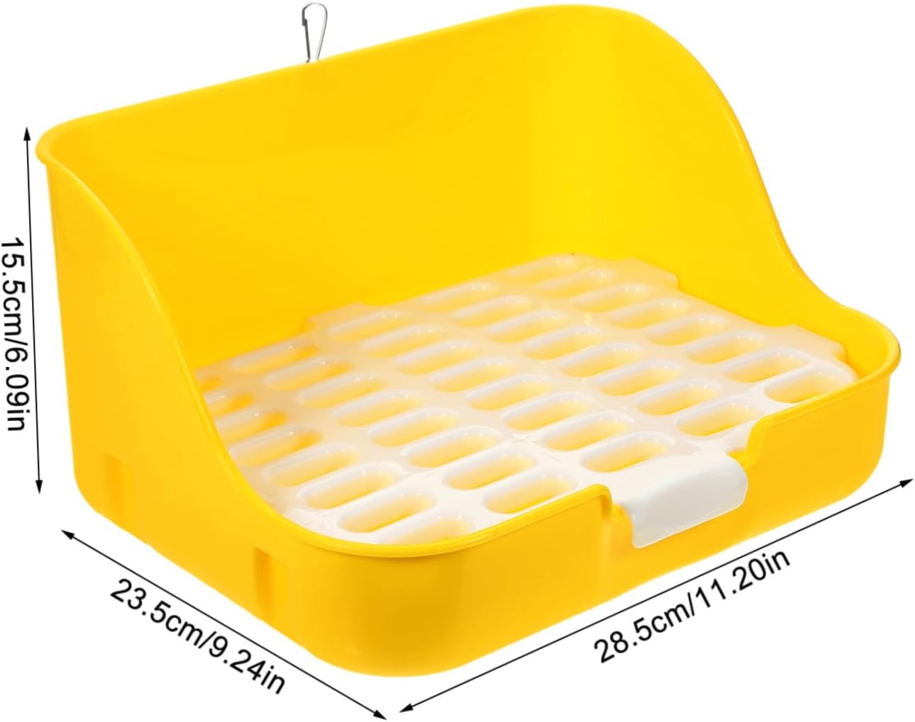 Litter Box for Small Pets Pet Toilet Mesh Design Easy Rounded Edges for Guinea Pigs Ferrets and More Indoor Use Yellow