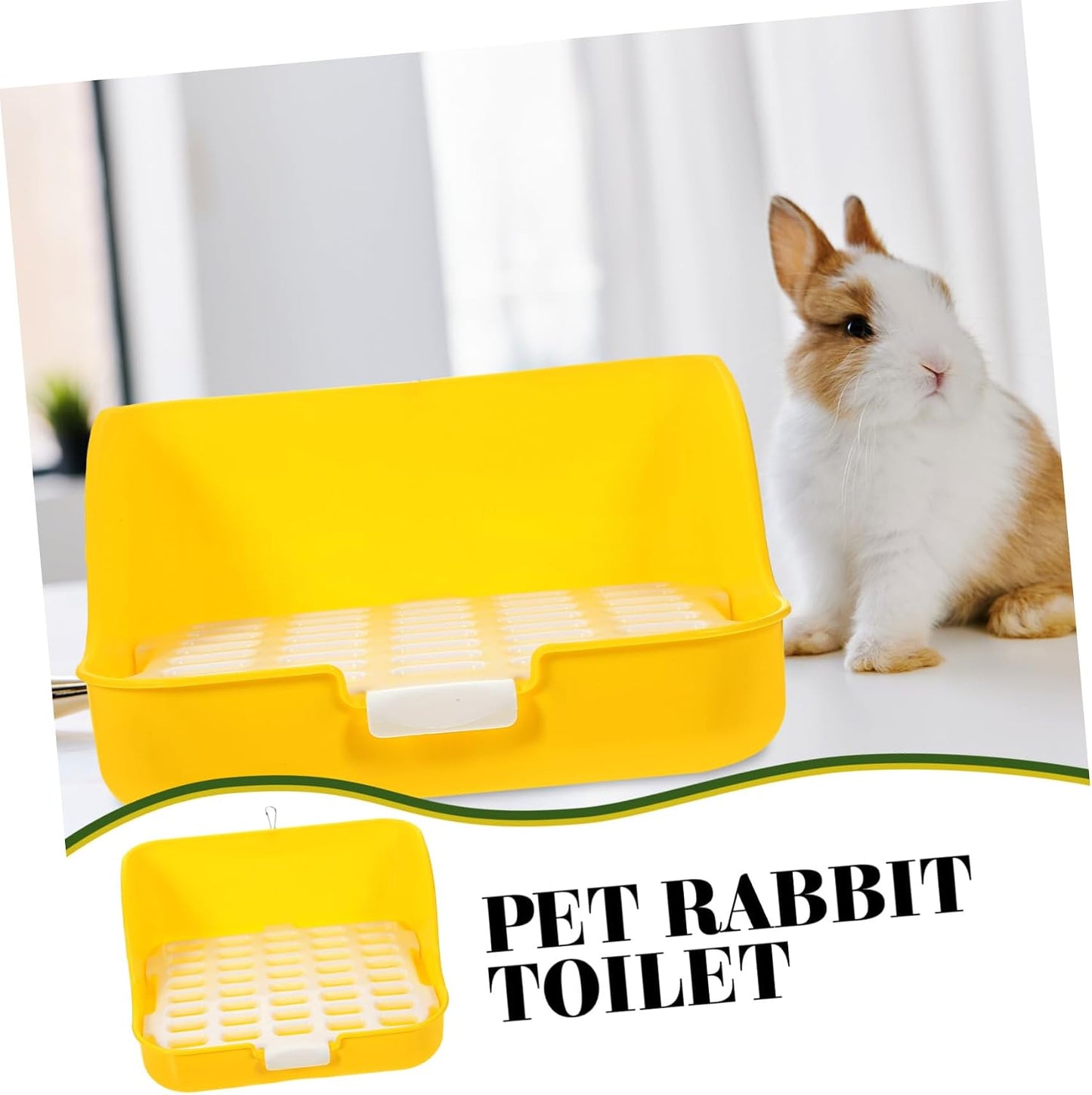 Litter Box for Small Pets Pet Toilet Mesh Design Easy Rounded Edges for Guinea Pigs Ferrets and More Indoor Use Yellow