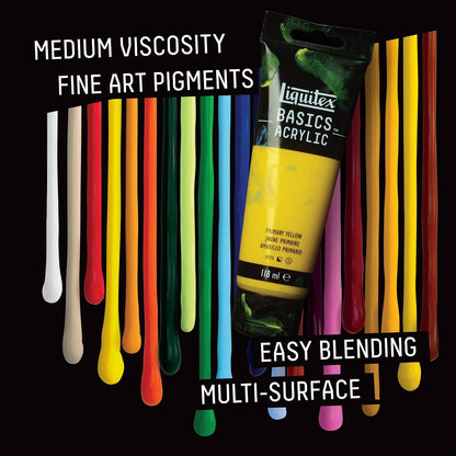 BASICS Acrylic Paint, 118ml (4-oz) Tube, Primary Yellow