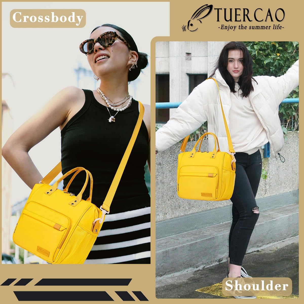 Yellow Lunch Box for Women Insulated Lunch Bag for Young Ladies Lunch Tote Bag