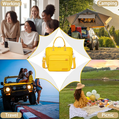 Yellow Lunch Box for Women Insulated Lunch Bag for Young Ladies Lunch Tote Bag