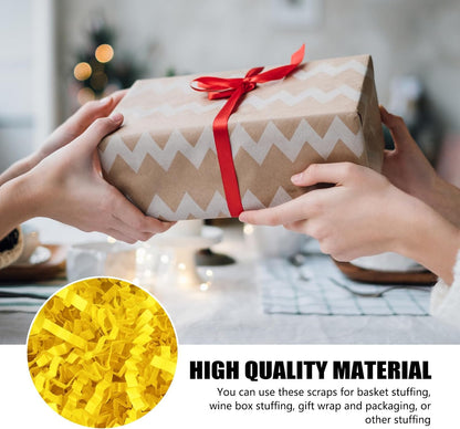 10 LB Lemon Yellow Crinkle Cut Paper Shred Filler Great for Gift Wrapping, Basket Filling, Birthday, Wedding, Halloween, Thanksgiving, Christmas Day, New Year Party Decorations Filling Supplies
