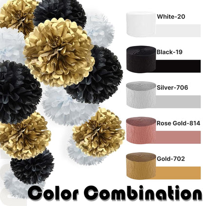 Yellow Pearl Pastel Yellow White Crepe Paper Streamers 8pcs 656 FT | Birthday Graduation Engagement Baby Shower Summer Sunflower Little Cutie Wedding Bridal Shower Party Decorations