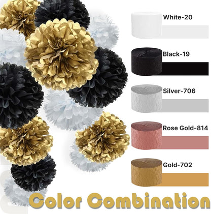 Yellow Pearl Pastel Yellow White Crepe Paper Streamers 8pcs 656 FT | Birthday Graduation Engagement Baby Shower Summer Sunflower Little Cutie Wedding Bridal Shower Party Decorations