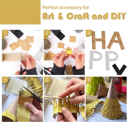 Yellow Pearl Pastel Yellow White Crepe Paper Streamers 8pcs 656 FT | Birthday Graduation Engagement Baby Shower Summer Sunflower Little Cutie Wedding Bridal Shower Party Decorations