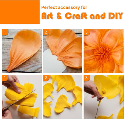 Yellow Pearl Pastel Yellow White Crepe Paper Streamers 8pcs 656 FT | Birthday Graduation Engagement Baby Shower Summer Sunflower Little Cutie Wedding Bridal Shower Party Decorations