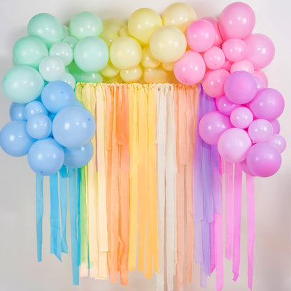 Yellow Pearl Pastel Yellow White Crepe Paper Streamers 8pcs 656 FT | Birthday Graduation Engagement Baby Shower Summer Sunflower Little Cutie Wedding Bridal Shower Party Decorations