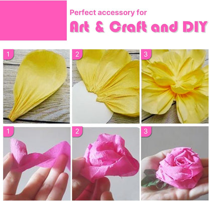 Yellow Pearl Pastel Yellow White Crepe Paper Streamers 8pcs 656 FT | Birthday Graduation Engagement Baby Shower Summer Sunflower Little Cutie Wedding Bridal Shower Party Decorations