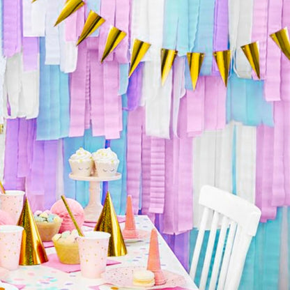 Yellow Pearl Pastel Yellow White Crepe Paper Streamers 8pcs 656 FT | Birthday Graduation Engagement Baby Shower Summer Sunflower Little Cutie Wedding Bridal Shower Party Decorations