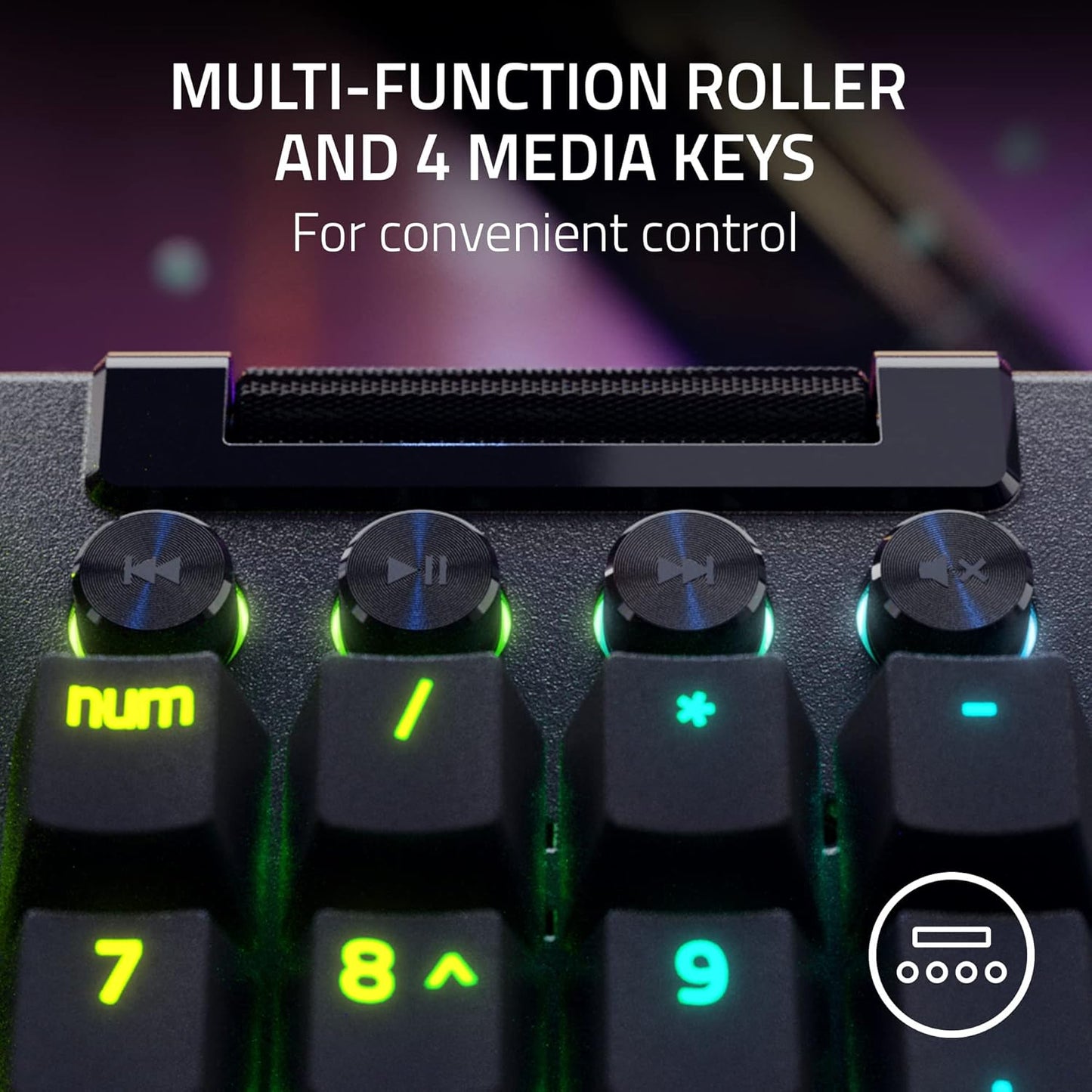BlackWidow V4 Pro Wired Mechanical Gaming Keyboard: Yellow Switches Linear & Silent - Doubleshot ABS Keycaps - Command Dial - Chroma RGB - Magnetic Wrist Rest - Snap Tap