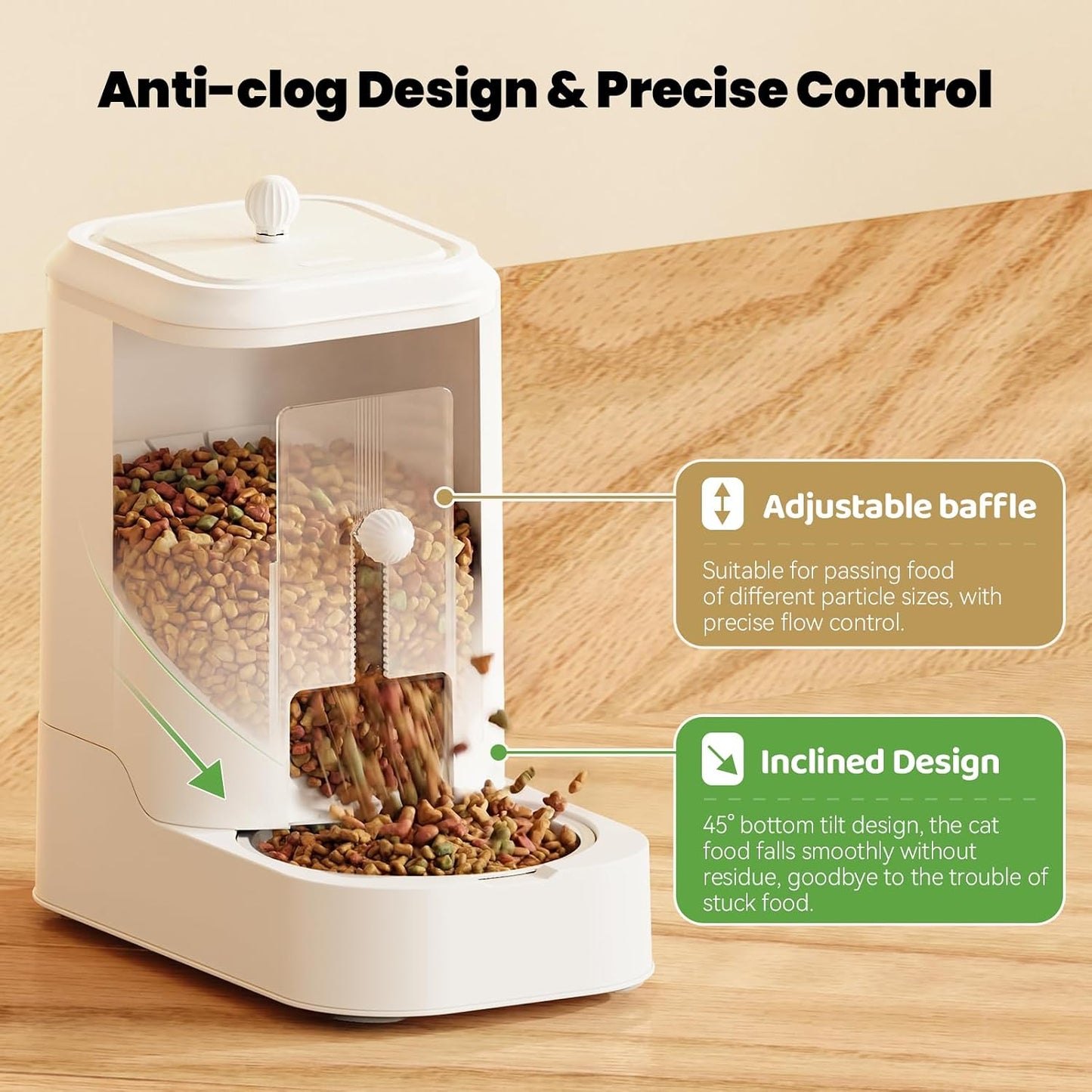 Automatic Cat Feeder Water Dispenser Set with Stainless Steel Bowls | Dog Water Bowl Dispenser Adjustable Water Dispensing, Auto Pet Waterer for Cats and Dogs