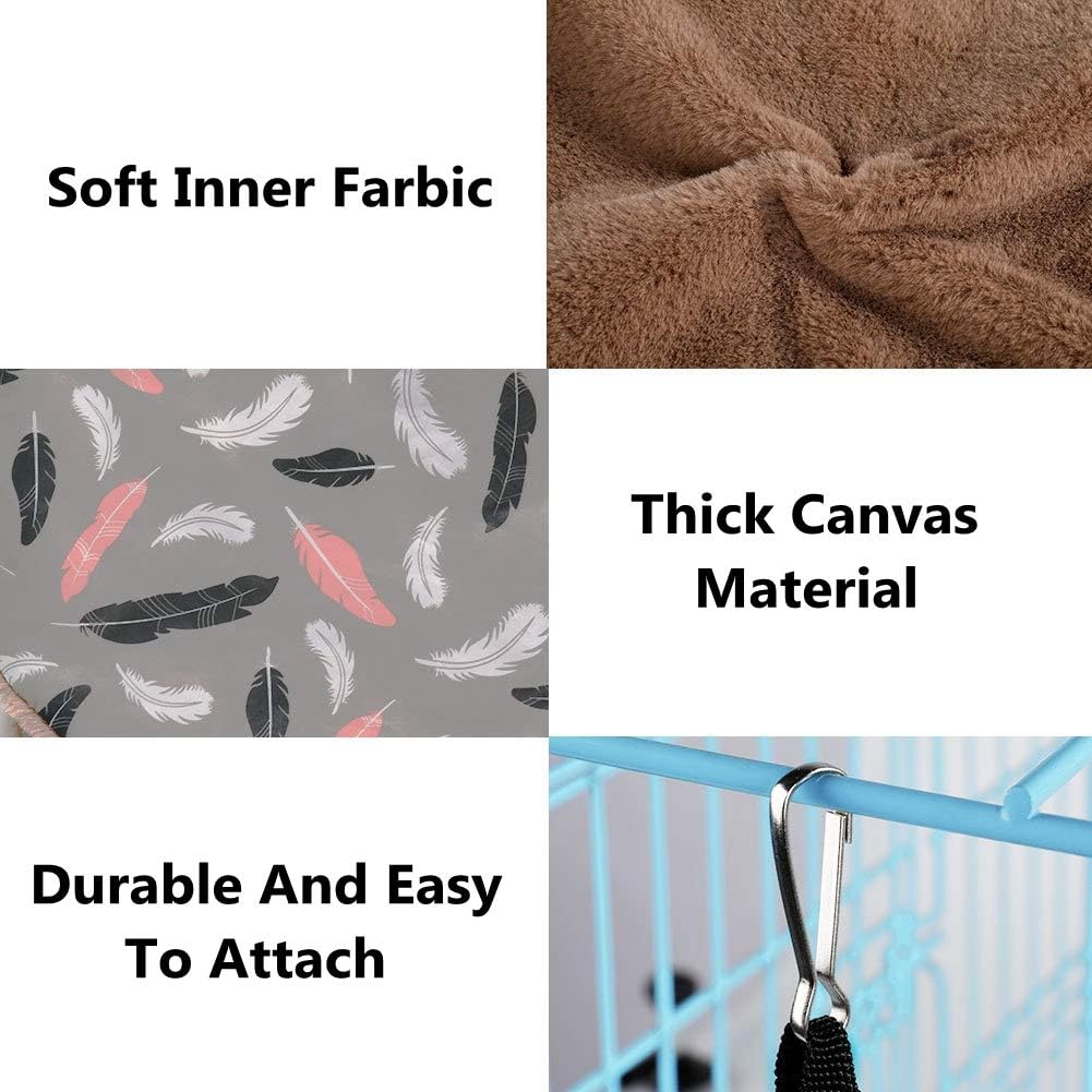 Small Pet Cage Hammock Triple Layer Hammock Hamster Guinea Pig Cage Accessories Bedding Cozy Ferret Tunnel Cave Small Animals Bed for Chinchilla Sugar Glider (Yellow)