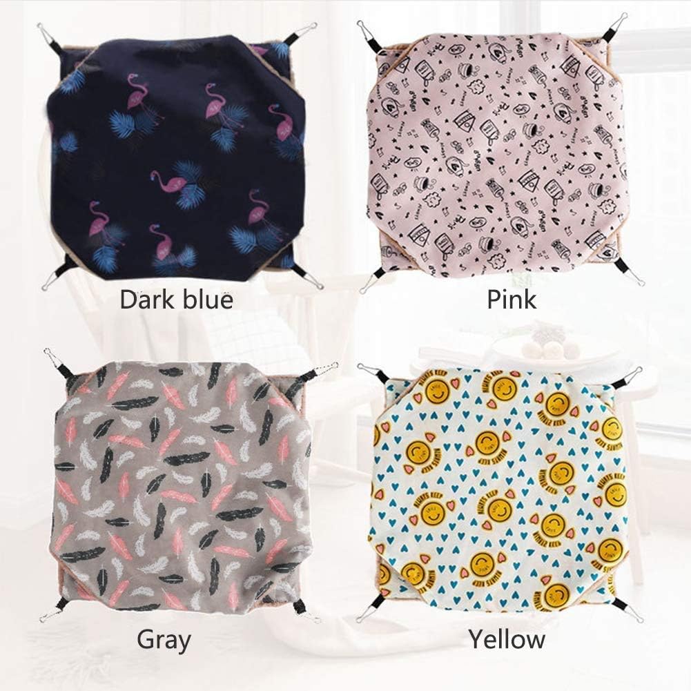 Small Pet Cage Hammock Triple Layer Hammock Hamster Guinea Pig Cage Accessories Bedding Cozy Ferret Tunnel Cave Small Animals Bed for Chinchilla Sugar Glider (Yellow)