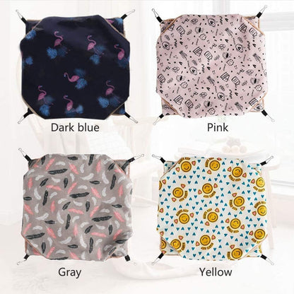 Small Pet Cage Hammock Triple Layer Hammock Hamster Guinea Pig Cage Accessories Bedding Cozy Ferret Tunnel Cave Small Animals Bed for Chinchilla Sugar Glider (Yellow)