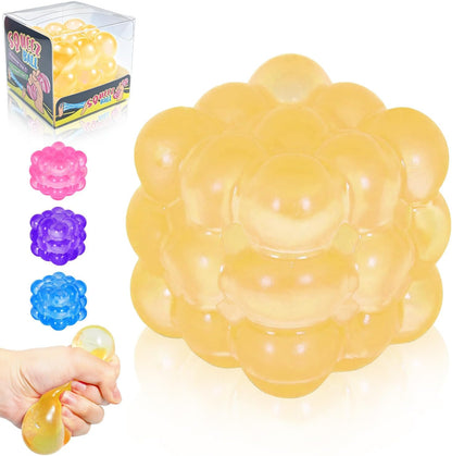 Squishy Stress Cube, High Density Stress Cube Fidget Toys, Slow Rising Sensory Stress Balls for Autism, Kids and Adults, Sugar Squishy Toys for Classroom Prizes, Cube Squishy for Party Favors (yellow)