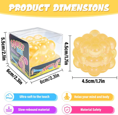 Squishy Stress Cube, High Density Stress Cube Fidget Toys, Slow Rising Sensory Stress Balls for Autism, Kids and Adults, Sugar Squishy Toys for Classroom Prizes, Cube Squishy for Party Favors (yellow)