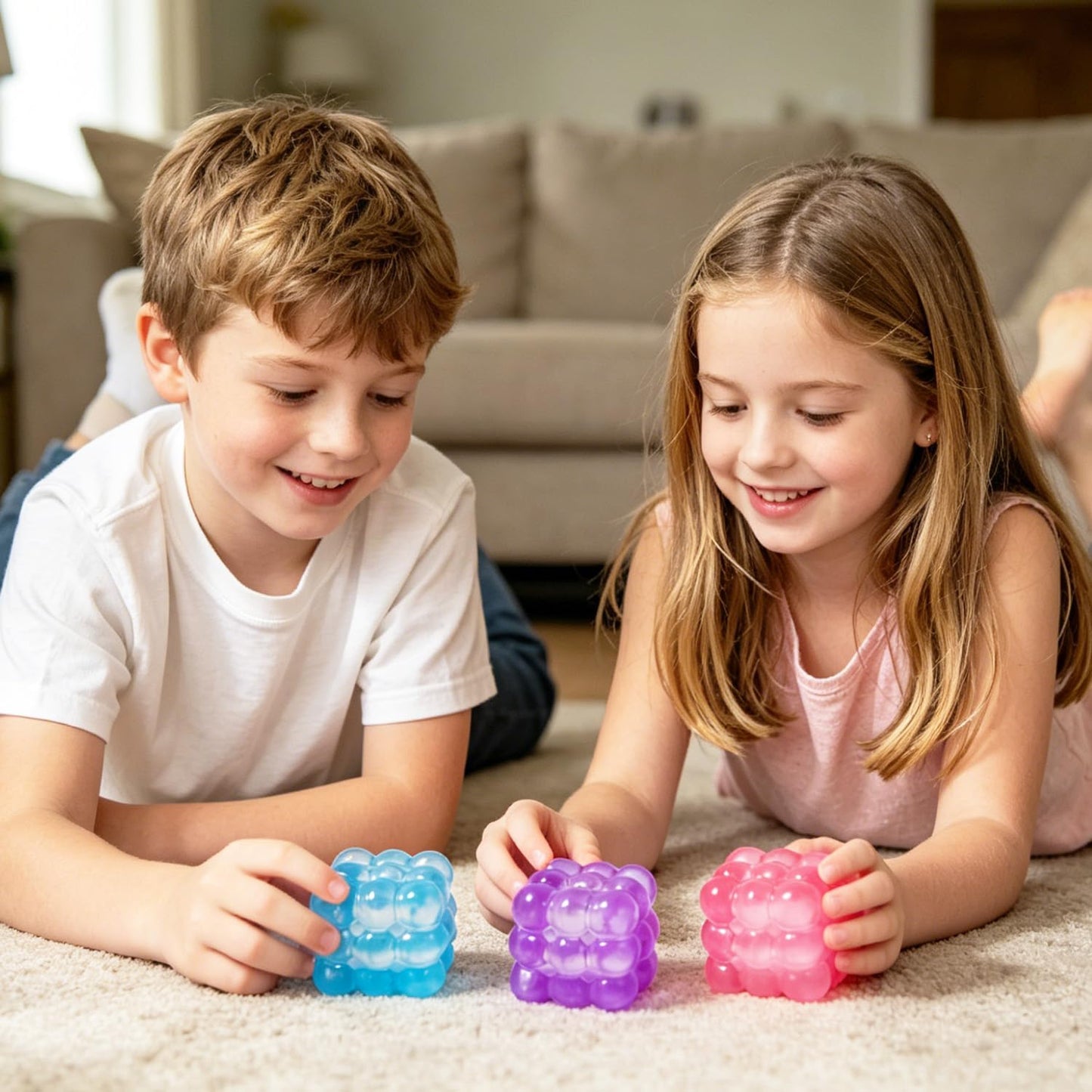 Squishy Stress Cube, High Density Stress Cube Fidget Toys, Slow Rising Sensory Stress Balls for Autism, Kids and Adults, Sugar Squishy Toys for Classroom Prizes, Cube Squishy for Party Favors (yellow)