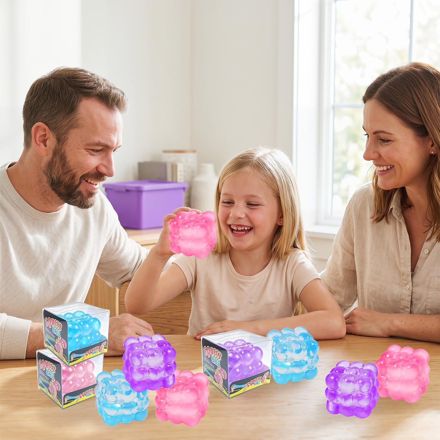 Squishy Stress Cube, High Density Stress Cube Fidget Toys, Slow Rising Sensory Stress Balls for Autism, Kids and Adults, Sugar Squishy Toys for Classroom Prizes, Cube Squishy for Party Favors (yellow)