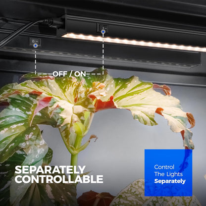 T5 Grow Lights for Indoor Plants Full Spectrum, 1FT 10W (2 X 5W) Indoor Plant Light with Separate Switch, Linkable, Grow Lamp with Magnetic Installation, Yellow, 2 Packs
