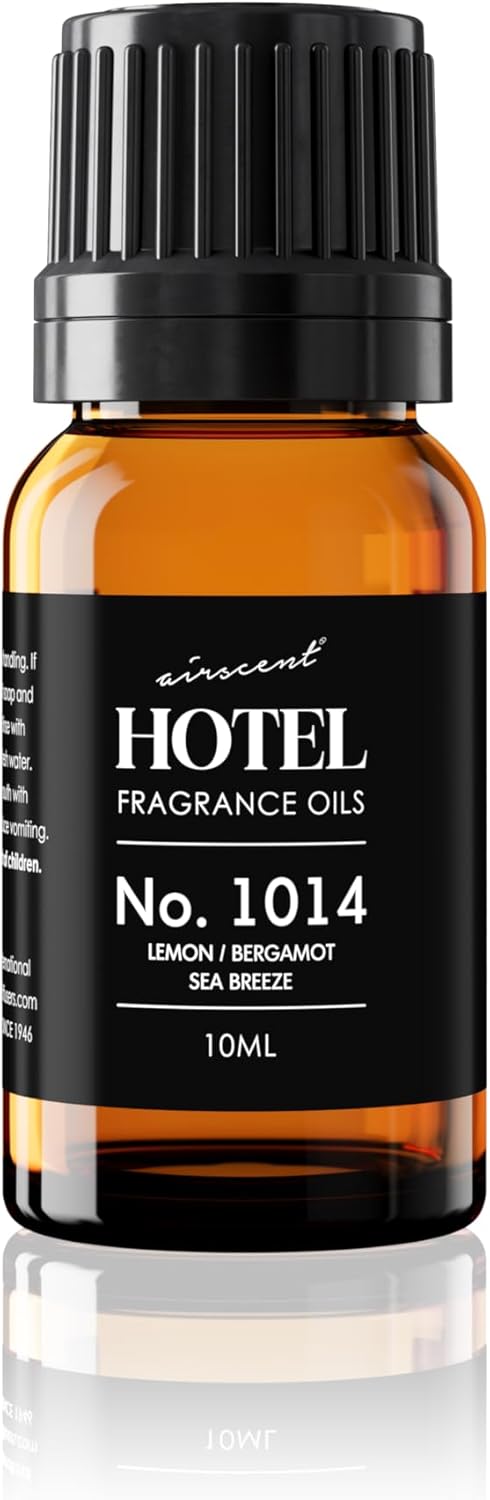 Hotel Diffuser Oil No. 1014 - Iconic 5-Star Hotel Blend - 10 mL | Lemon Bergamot Sea Breeze - Coastal Hotel Scent - Fragrance Oil for Ultrasonic and Waterless Diffusers and Crafting