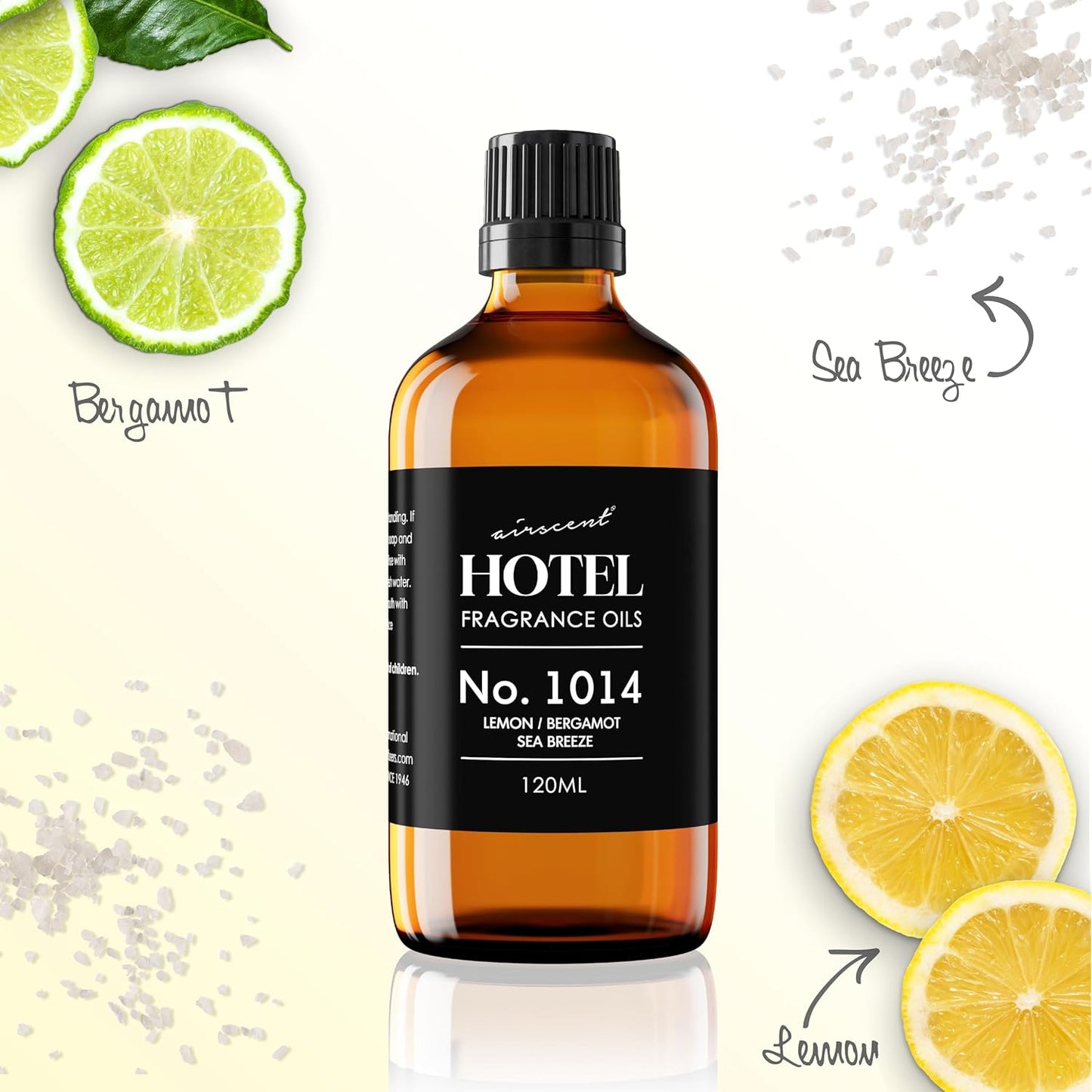 Hotel Diffuser Oil No. 1014 - Iconic 5-Star Hotel Blend - 10 mL | Lemon Bergamot Sea Breeze - Coastal Hotel Scent - Fragrance Oil for Ultrasonic and Waterless Diffusers and Crafting