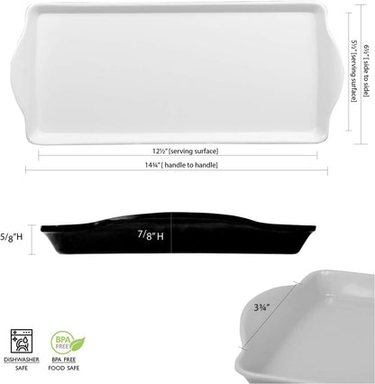 Melamine Plastic Tidbit Tray, BPA-Free, Food Safe, Multipurpose Platter Serving Tray, Bathroom/Table Organizer, Lemons and Bees
