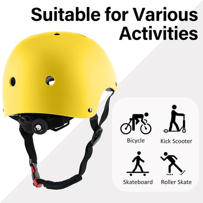 Skateboard Bike Helmet, 3 Sizes for Adult Youth & Kids | Lightweight, Adjustable, Certified Multi-Sport for Bicycle, Inline/Roller Skates, Kick Scooter