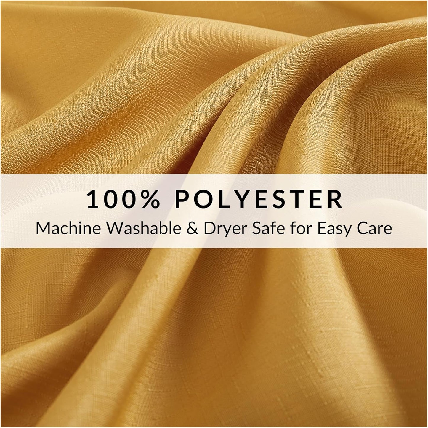 Alison Eyelet Border Design Wrinkle Resistant Fabric Tablecloth, 60"x102" Rectangle, Golden Yellow