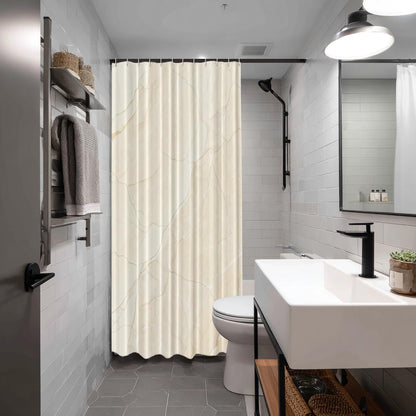 Beige Cream Marble Decorative Shower Curtain, Beige Cream Marble Yellow Shower Curtain for Shower Stall Bathtubs Bathroom Decor Waterproof Funny Standard Size 72x72 Inch