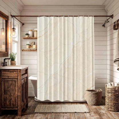 Beige Cream Marble Decorative Shower Curtain, Beige Cream Marble Yellow Shower Curtain for Shower Stall Bathtubs Bathroom Decor Waterproof Funny Standard Size 72x72 Inch