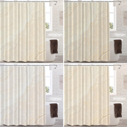 Beige Cream Marble Decorative Shower Curtain, Beige Cream Marble Yellow Shower Curtain for Shower Stall Bathtubs Bathroom Decor Waterproof Funny Standard Size 72x72 Inch