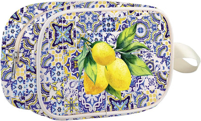 Italian Islands Gift Positano Delicious Italian Lemons Fresh Cosmetic Bag Southern Italy Travel Makeup Zipper Pouch (lemon mb)
