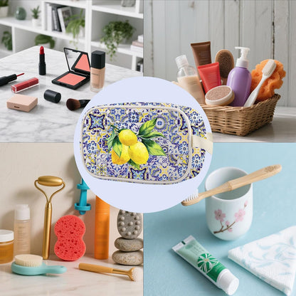 Italian Islands Gift Positano Delicious Italian Lemons Fresh Cosmetic Bag Southern Italy Travel Makeup Zipper Pouch (lemon mb)