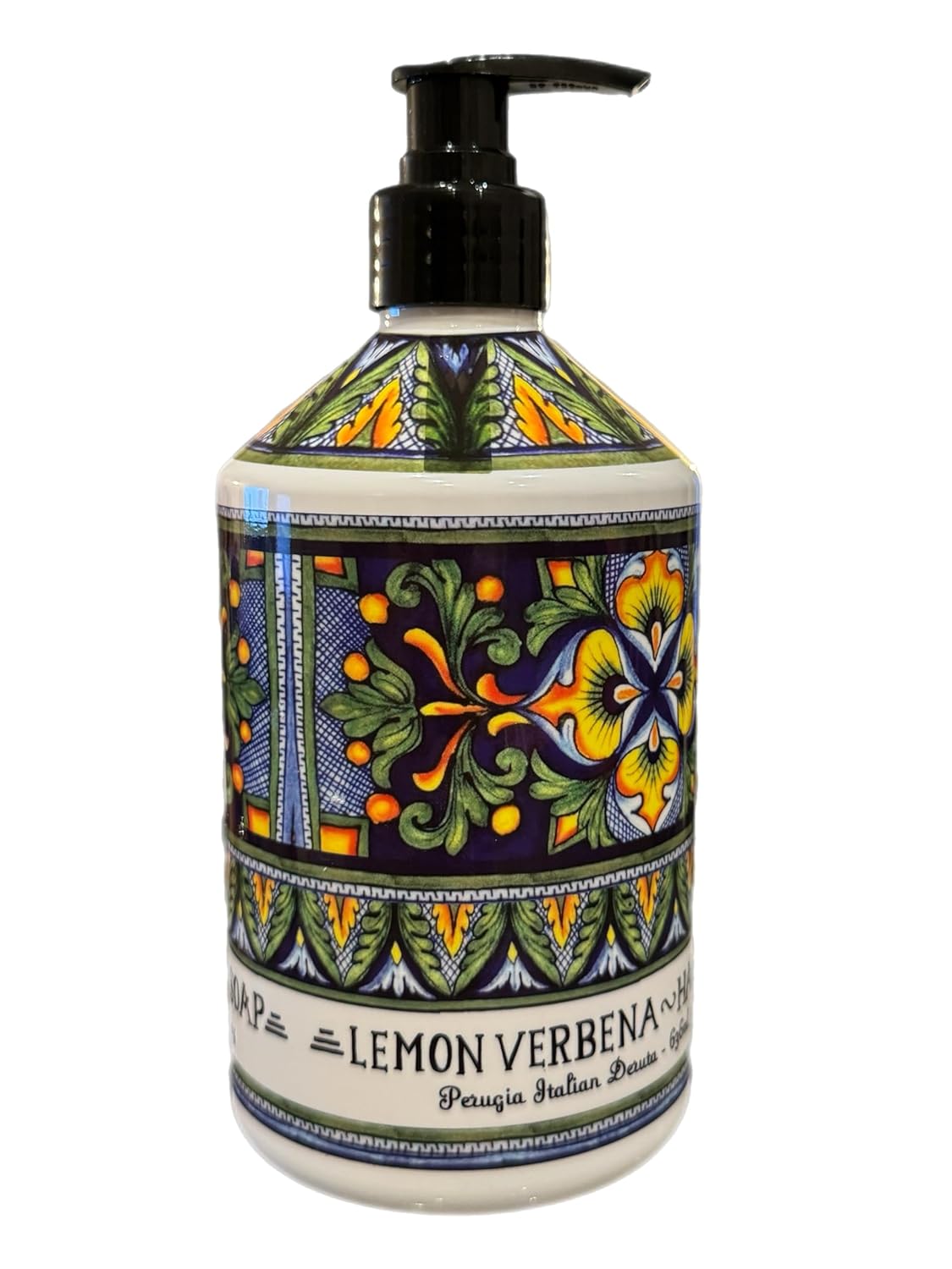 Perugia Italian Lemon Verbena Hand Soap - Perfect Kitchen Decor Soap - Organic Liquid Hand Soap with Italian Soap Dispenser - Bathroom or Kitchen 22 Fl. Oz