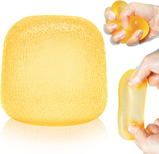 Squishy Fidget Toys, Stress Relief Squeeze Sensory Balls, Stress Relief Toys for Kids and Adults, Sugar Balls for Classroom Prize Favors, Anxiety Relief Party Favors Gifts for Girls & Boys (Yellow)