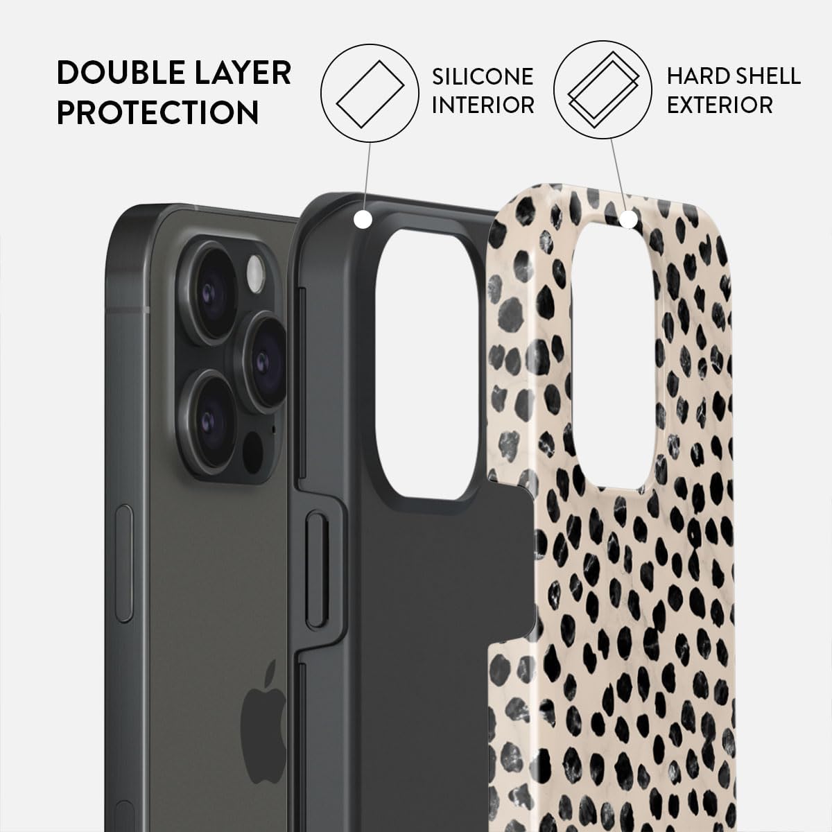 Unisex Phone Case for iPhone 15 Pro – Dual-Layer Hybrid Design with Shock-Absorbing TPU & Durable Exterior, Scratch-Resistant Finish and Raised Bezel Edge for Screen Protection & Daily Use