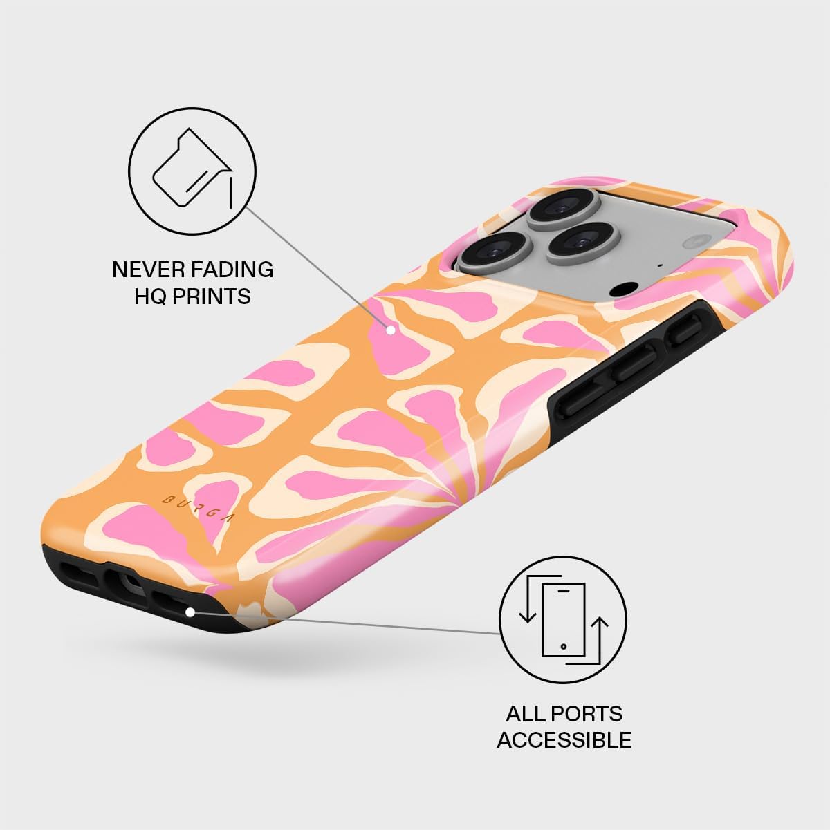 Unisex Phone Case for iPhone 15 Pro – Dual-Layer Hybrid Design with Shock-Absorbing TPU & Durable Exterior, Scratch-Resistant Finish and Raised Bezel Edge for Screen Protection & Daily Use
