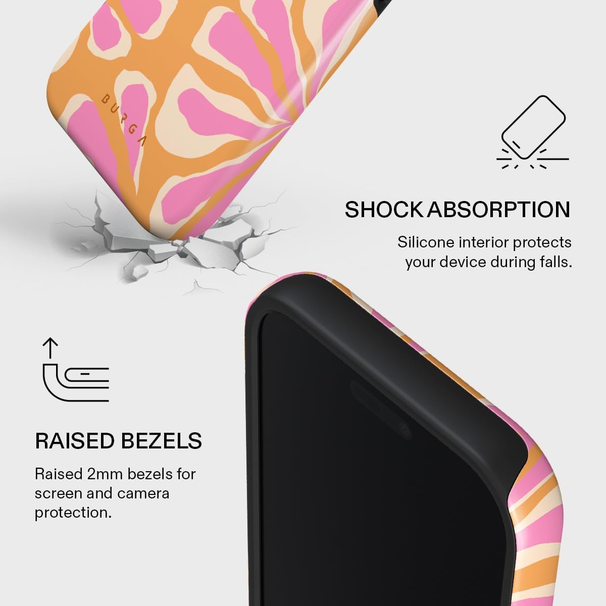 Unisex Phone Case for iPhone 15 Pro – Dual-Layer Hybrid Design with Shock-Absorbing TPU & Durable Exterior, Scratch-Resistant Finish and Raised Bezel Edge for Screen Protection & Daily Use
