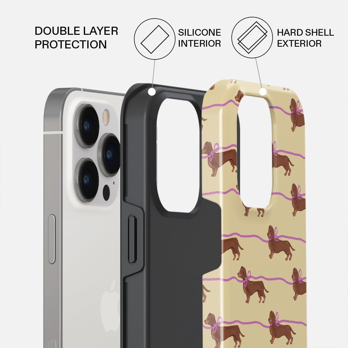 Unisex Phone Case for iPhone 15 Pro – Dual-Layer Hybrid Design with Shock-Absorbing TPU & Durable Exterior, Scratch-Resistant Finish and Raised Bezel Edge for Screen Protection & Daily Use