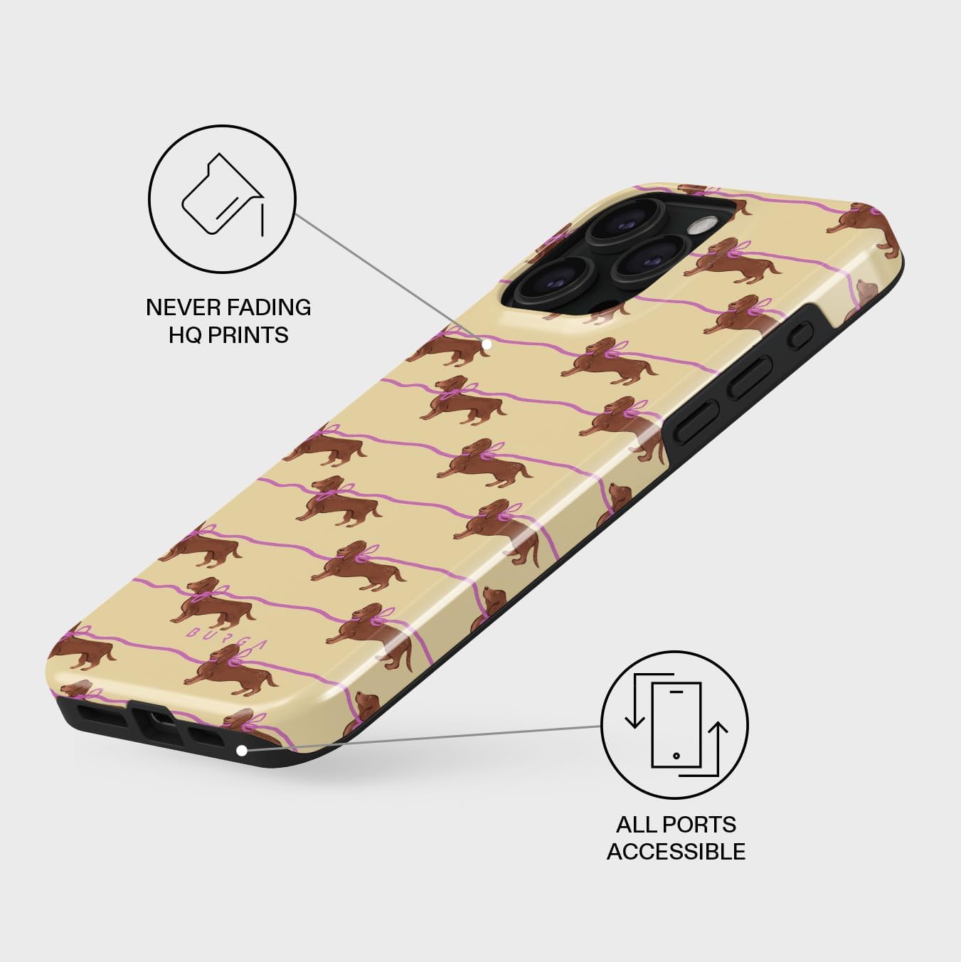 Unisex Phone Case for iPhone 15 Pro – Dual-Layer Hybrid Design with Shock-Absorbing TPU & Durable Exterior, Scratch-Resistant Finish and Raised Bezel Edge for Screen Protection & Daily Use