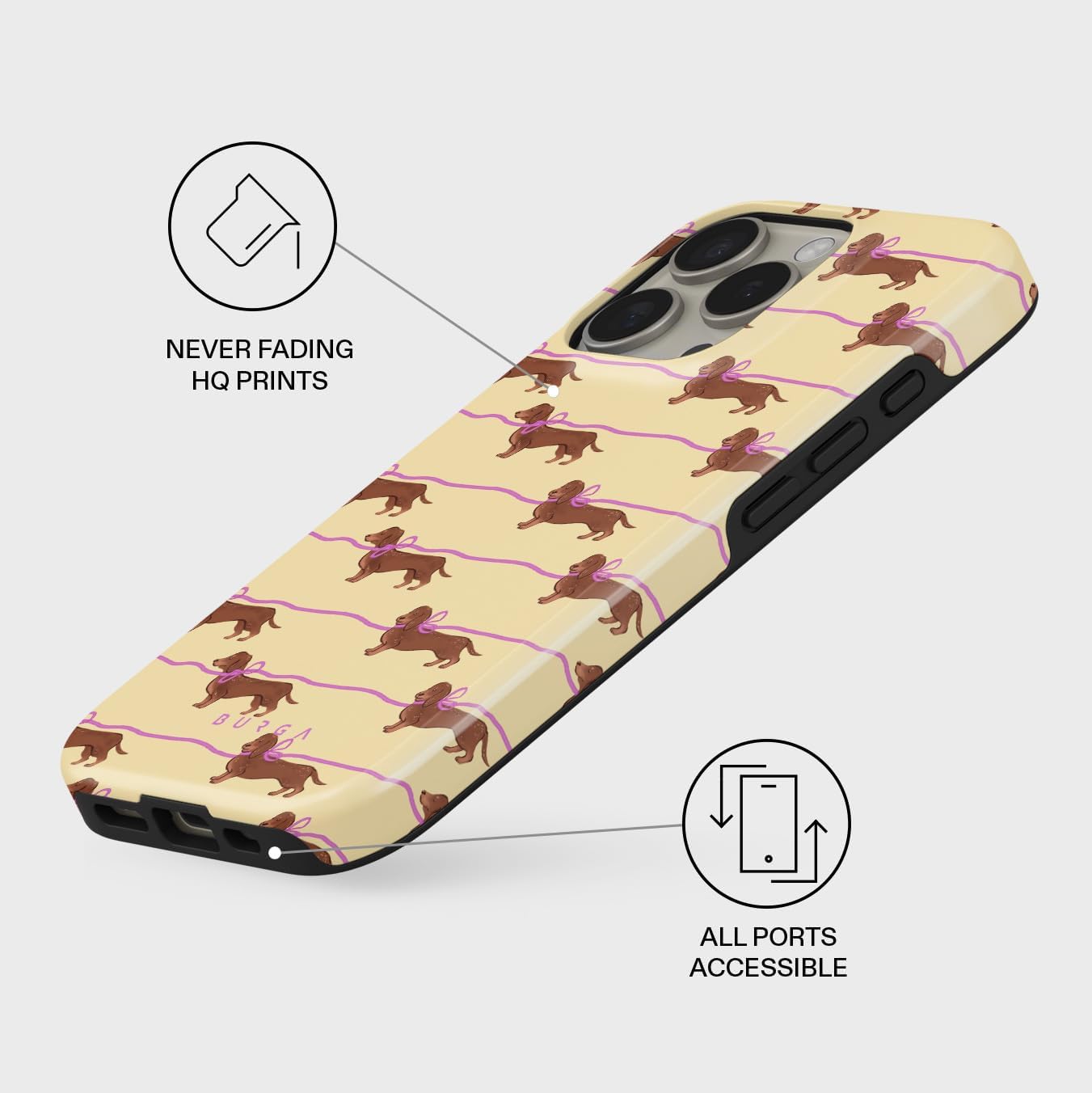 Unisex Phone Case for iPhone 15 Pro – Dual-Layer Hybrid Design with Shock-Absorbing TPU & Durable Exterior, Scratch-Resistant Finish and Raised Bezel Edge for Screen Protection & Daily Use
