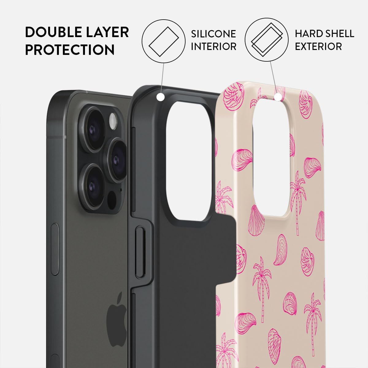 Unisex Phone Case for iPhone 15 Pro – Dual-Layer Hybrid Design with Shock-Absorbing TPU & Durable Exterior, Scratch-Resistant Finish and Raised Bezel Edge for Screen Protection & Daily Use