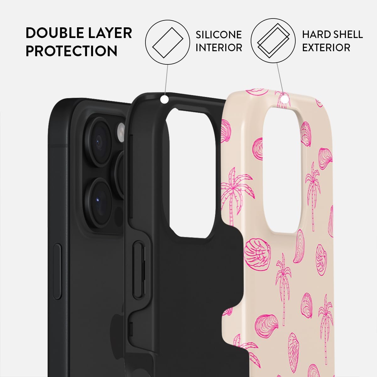 Unisex Phone Case for iPhone 15 Pro – Dual-Layer Hybrid Design with Shock-Absorbing TPU & Durable Exterior, Scratch-Resistant Finish and Raised Bezel Edge for Screen Protection & Daily Use